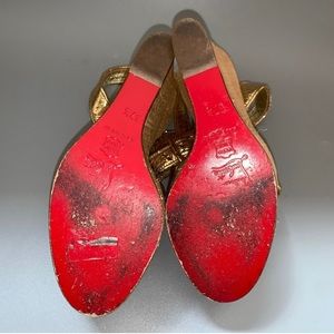 Christian Louboutin Gold Wedge Sandals